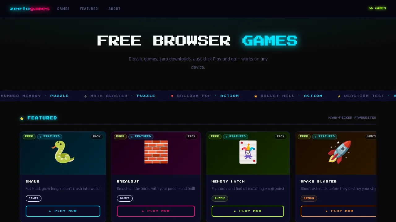 Zeeto Games gameplay: Zeeto Games — Free Browser Games screenshot 1