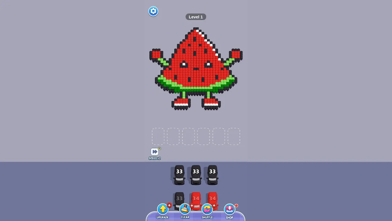 Pixel Jam Bus Puzzle gameplay: Pixel Jam Bus Puzzle screenshot 1