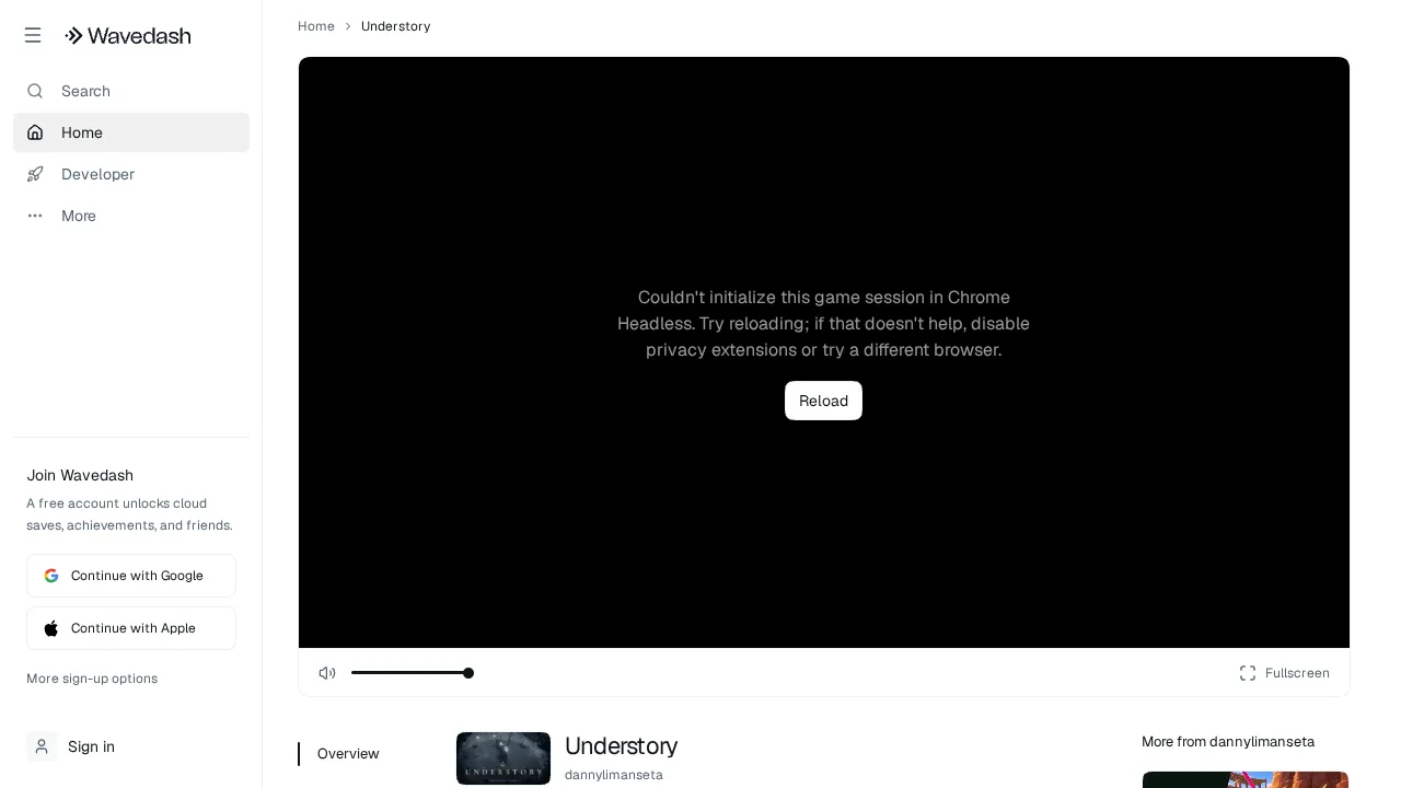 Play Understory for Free on Wavedash gameplay: Play Understory for Free on Wavedash screenshot 1