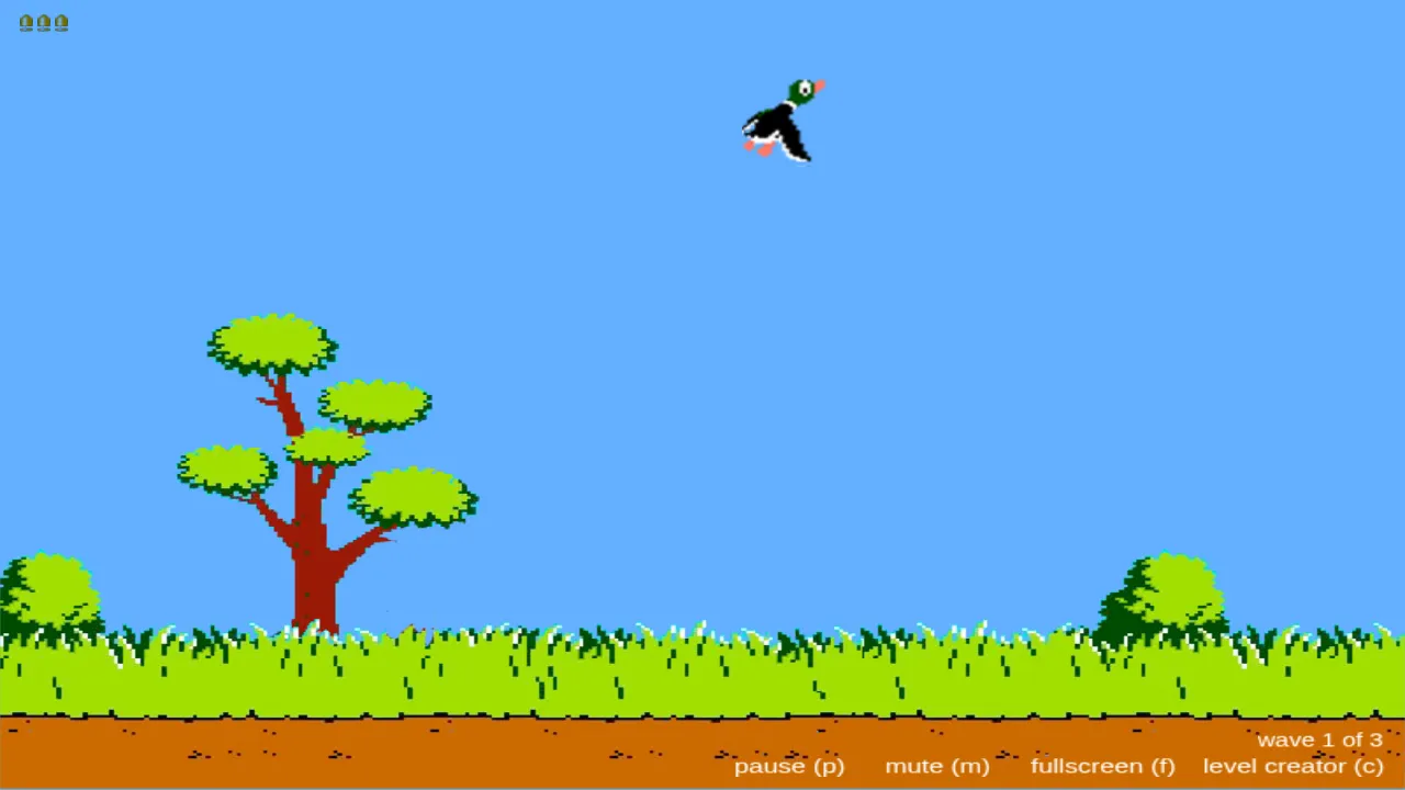DuckHunt JS gameplay: DuckHunt JS screenshot 1