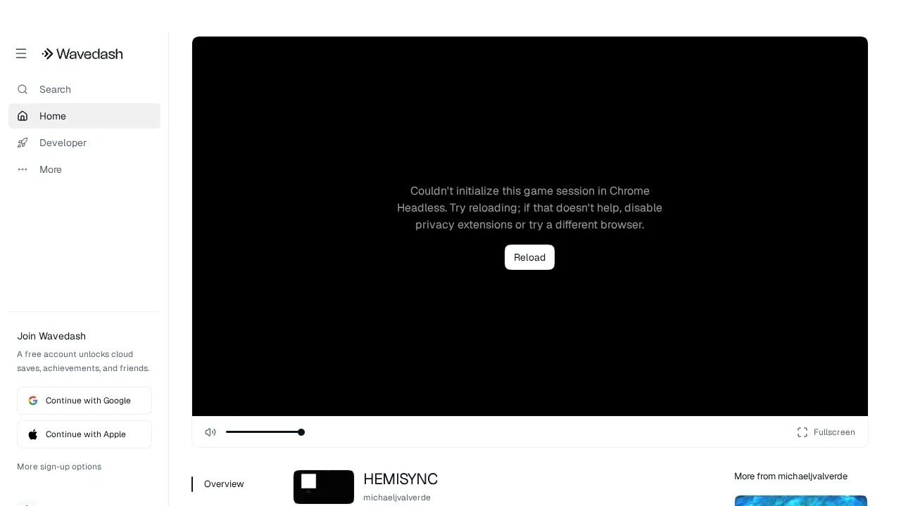 Play HEMISYNC for Free on Wavedash gameplay: Play HEMISYNC for Free on Wavedash screenshot 2