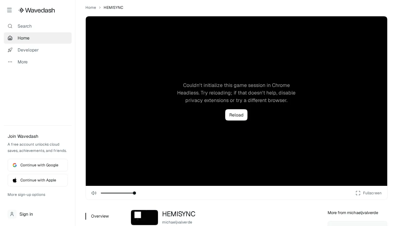 Play HEMISYNC for Free on Wavedash gameplay: Play HEMISYNC for Free on Wavedash screenshot 3