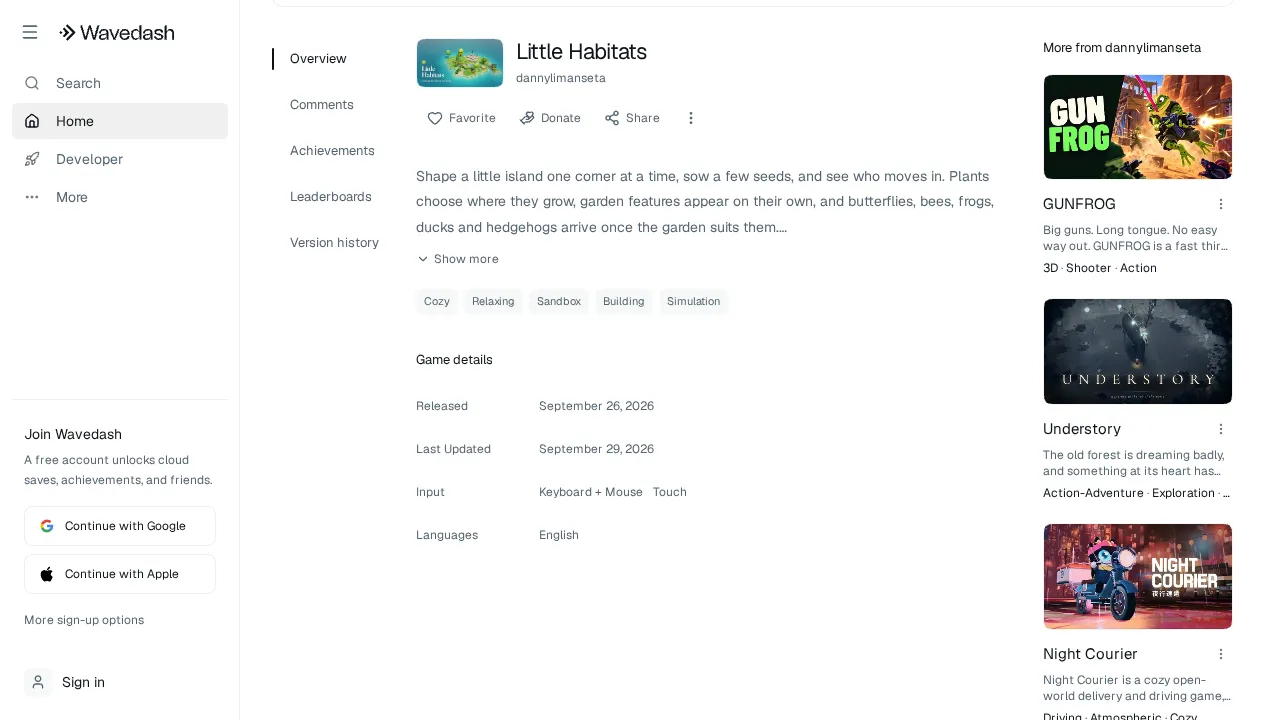 Play Little Habitats for Free on Wavedash gameplay: Play Little Habitats for Free on Wavedash screenshot 2