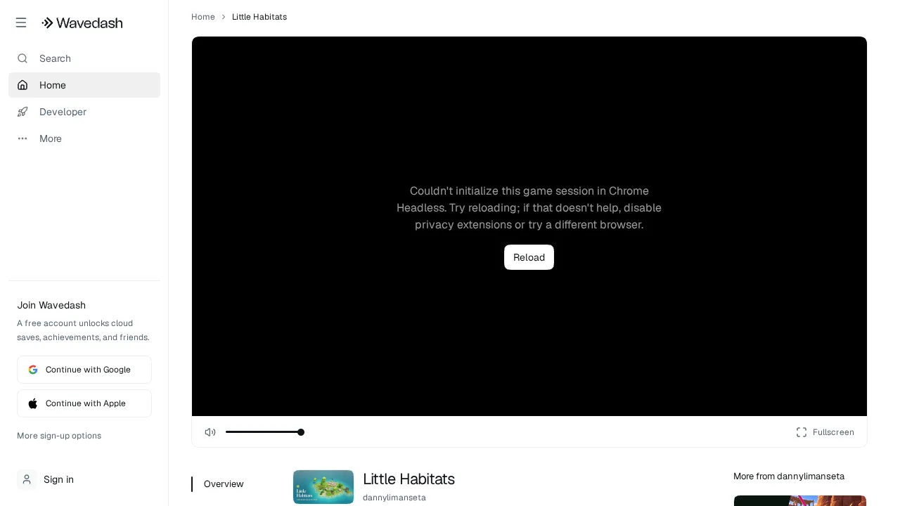 Play Little Habitats for Free on Wavedash gameplay: Play Little Habitats for Free on Wavedash screenshot 1