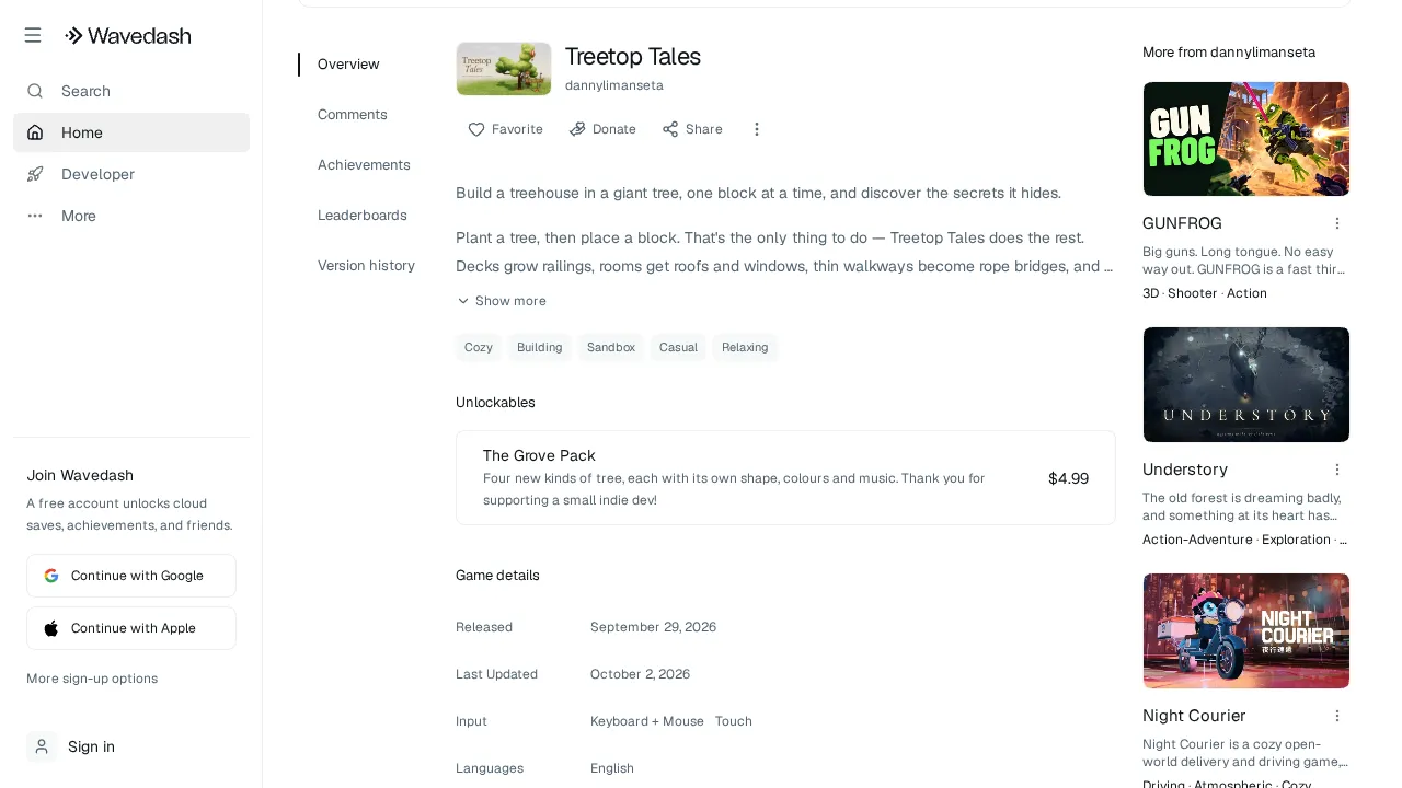 Play Treetop Tales for Free on Wavedash gameplay: Play Treetop Tales for Free on Wavedash screenshot 2